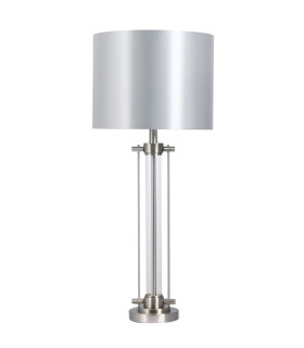 Malone Table Lamp with Shade Satin Chrome