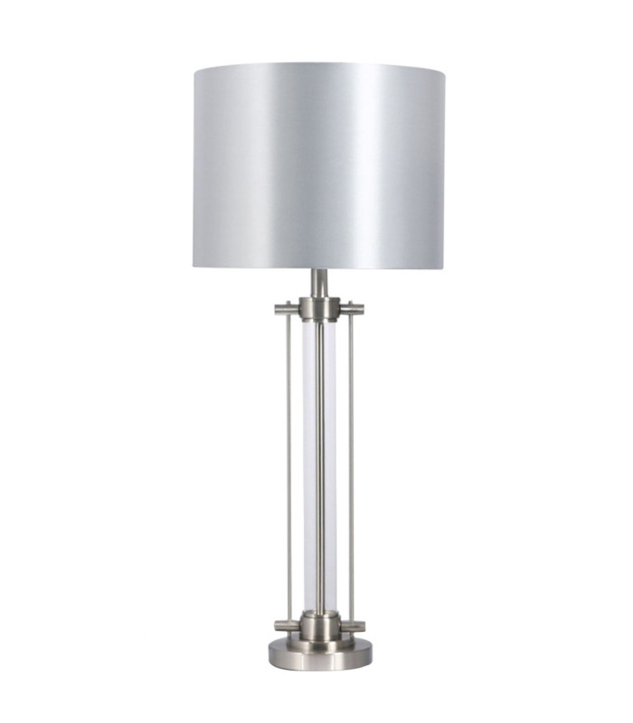 Malone Table Lamp with Shade Satin Chrome