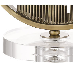 Manhattan and Crystal Table Lamp with Shade Antique Brass-2
