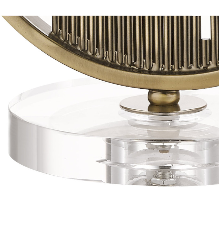 Manhattan and Crystal Table Lamp with Shade Antique Brass-2