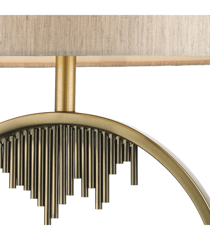Manhattan and Crystal Table Lamp with Shade Antique Brass-3