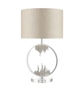 Manhattan and Crystal Table Lamp with Shade Polished Chrome-1