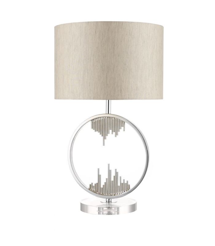 Manhattan and Crystal Table Lamp with Shade Polished Chrome-1