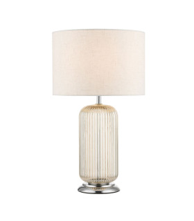 Mason Ribbed Glass Table Lamp with Shade Amber-1