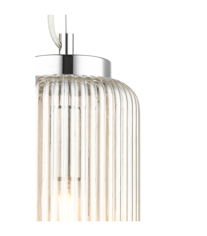 Mason Ribbed Glass Pendant Ceiling Light Amber-4