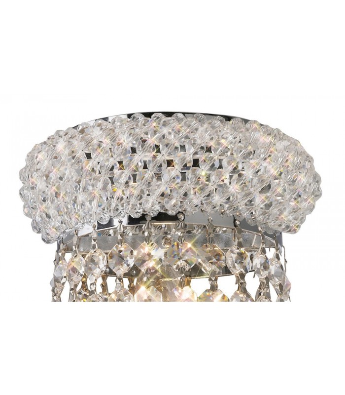 Wall Lamp Large 3 Light Polished Chrome, Crystal - 4
