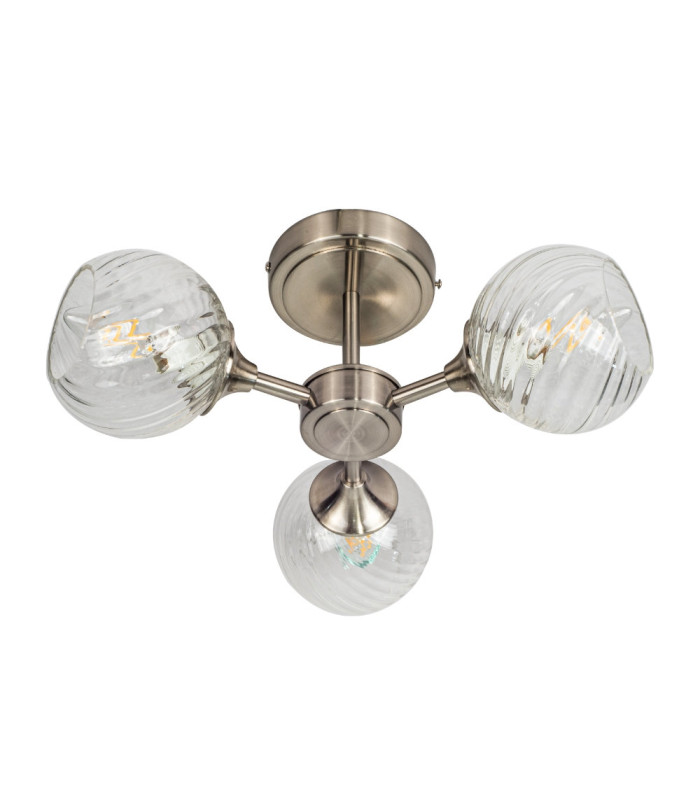 Mona 3 Light Semi Flush Ceiling Light Satin Chrome-1