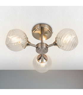 Mona 3 Light Semi Flush Ceiling Light Satin Chrome-2