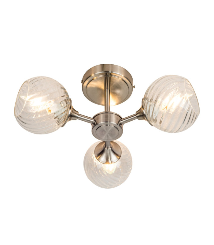 Mona 3 Light Semi Flush Ceiling Light Satin Chrome-3