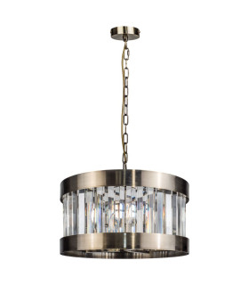Pandora 3 Light Crystal Pendant Ceiling Light Antique Brass-1