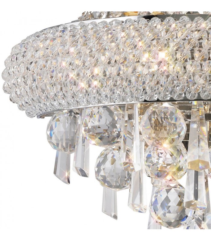 Wall Lamp Large 3 Light Polished Chrome, Crystal - 9