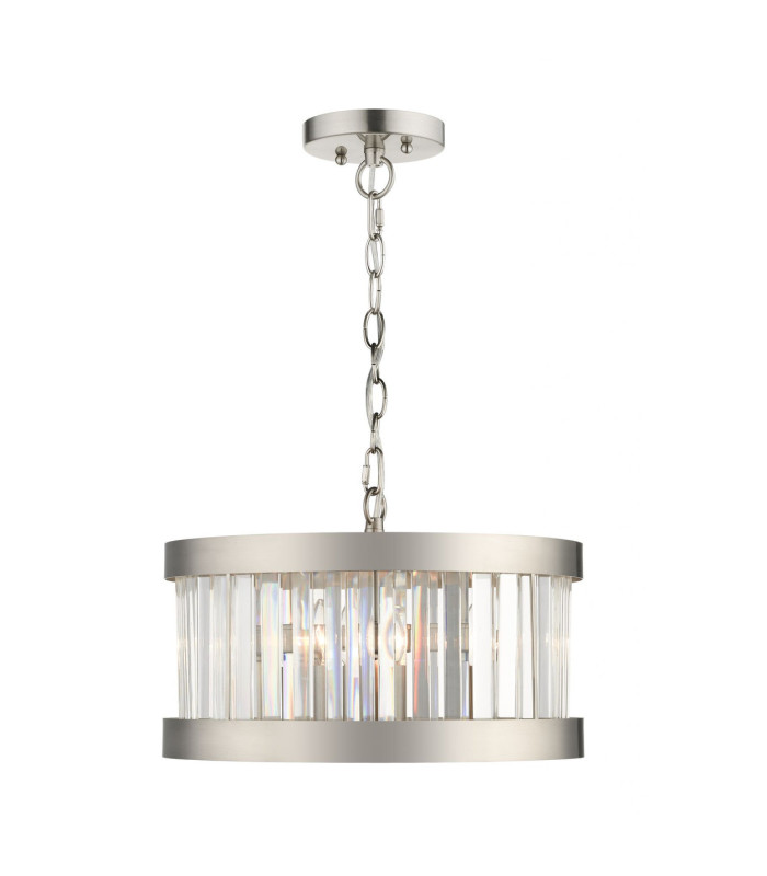 Pandora 3 Light Crystal Pendant Ceiling Light Satin Chrome-1