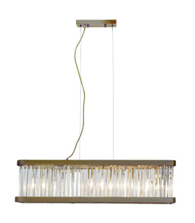 Pandora 5 Light Crystal Bar Pendant Ceiling Light Antique Brass