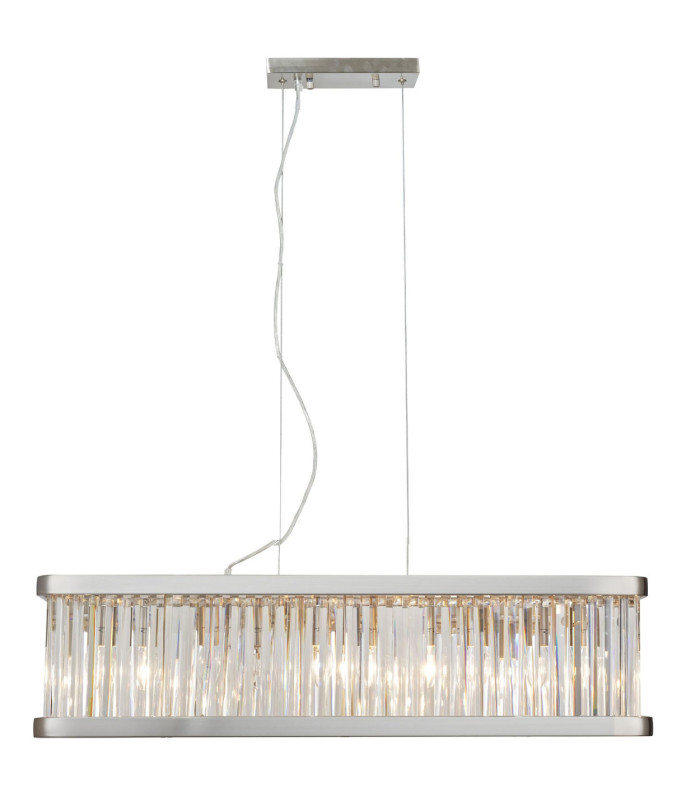Pandora 5 Light Crystal Bar Pendant Ceiling Light Satin Chrome-1