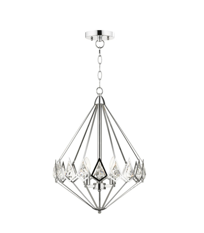 Paragon 3 Light Crystal Pendant Ceiling Light Polished Chrome-1