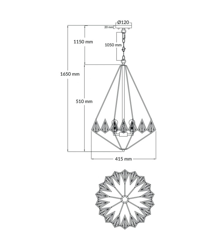 Paragon 3 Light Crystal Pendant Ceiling Light Polished Chrome-4