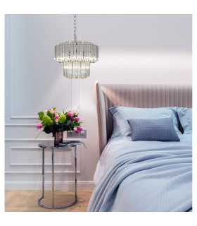Pierre 4 Light Crystal Ceiling Pendant Ceiling Light Polished Chrome-2