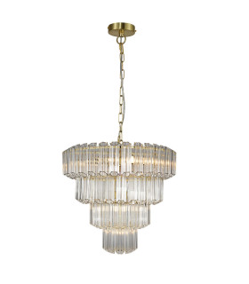 Pierre 11 Light Crystal Ceiling Pendant Ceiling Light Satin Brass-1