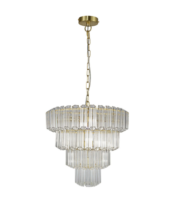 Pierre 11 Light Crystal Ceiling Pendant Ceiling Light Satin Brass-3