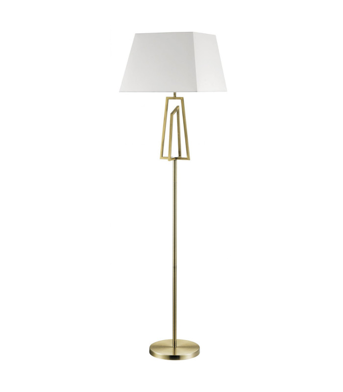 Plaza Floor Lamp with Square Shade Antique Brass-1