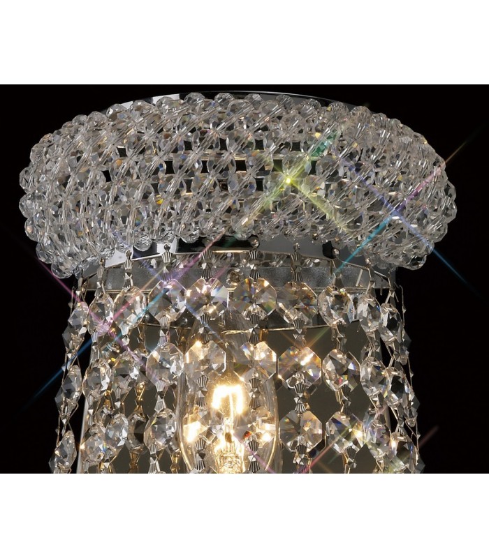 Wall Lamp Large 3 Light Polished Chrome, Crystal - 14