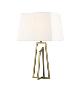Plaza Table Lamp with Square Shade Antique Brass-1