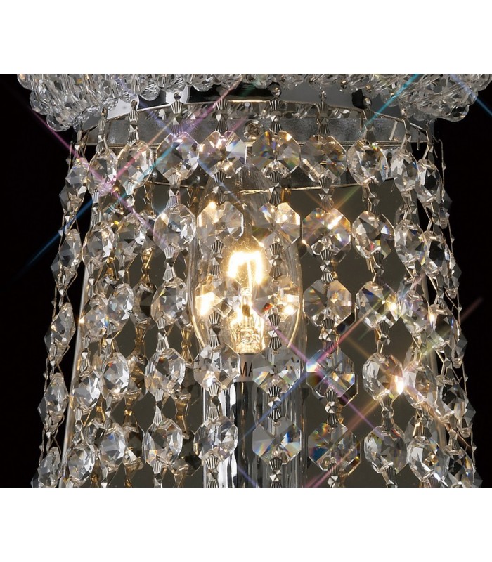 Wall Lamp Large 3 Light Polished Chrome, Crystal - 15