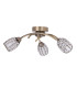 Roma 3 Semi Flush Ceiling Light with Crystal Shade Antique Brass-1