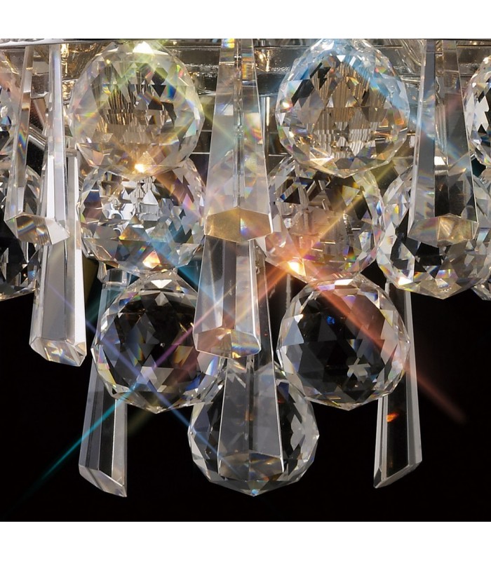 Wall Lamp Large 3 Light Polished Chrome, Crystal - 16