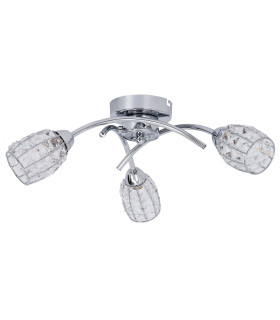 Roma Semi Flush Ceiling Light with Crystal Shade Polished Chrome-1