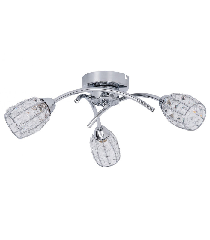 Roma Semi Flush Ceiling Light with Crystal Shade Polished Chrome-1