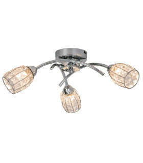 Roma Semi Flush Ceiling Light with Crystal Shade Polished Chrome-2