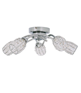 Roma 5 Semi Flush Ceiling Light with Crystal Shade Polished Chrome-1