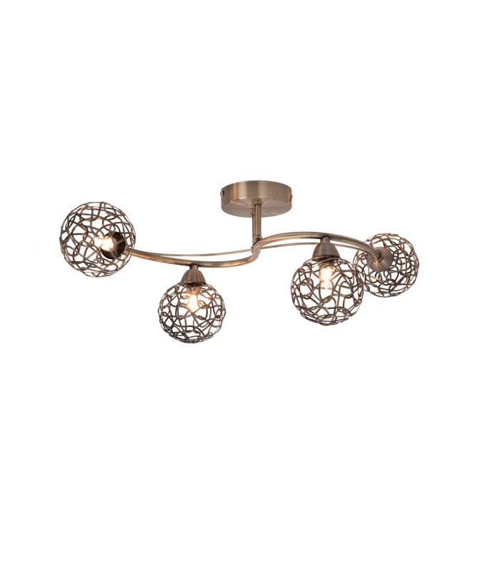 Ronda 4 Light with Mesh Ball Shade Antique Brass-3