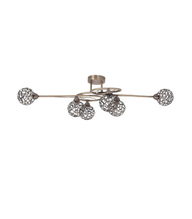 Ronda 6 Light with Mesh Ball Shade Antique Brass-1