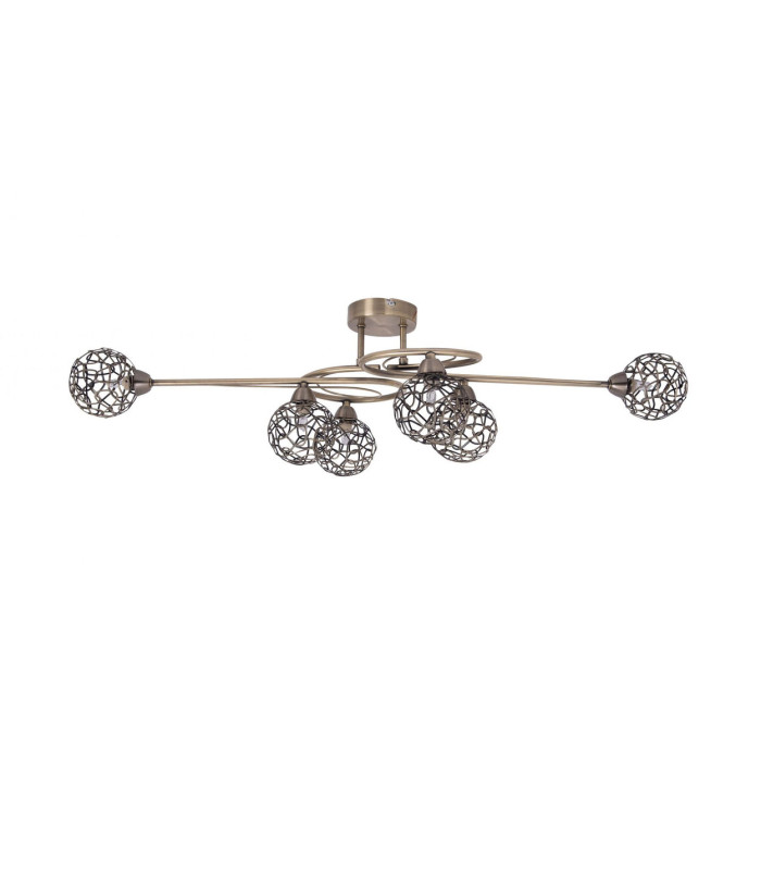 Ronda 6 Light with Mesh Ball Shade Antique Brass-1