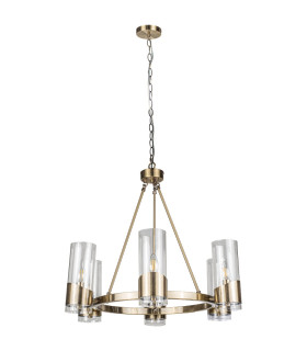 Rossa 6 Light Pendant Ceiling Light Antique Brass