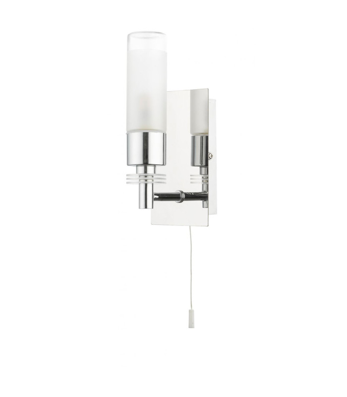Saturn Bathroom Wall Light Polished Pull Cord Chrome IP44-1