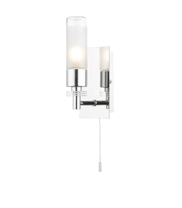 Saturn Bathroom Wall Light Polished Pull Cord Chrome IP44-2