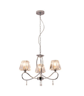 Senza 3 Light Pendant Ceiling Light with Crystal Shades Polished Chrome-2