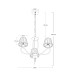 Senza 3 Light Pendant Ceiling Light with Crystal Shades Polished Chrome-4