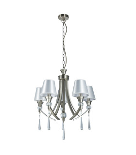 Sophia 5 Light Crystal Pendant Ceiling Light Satin Chrome-1