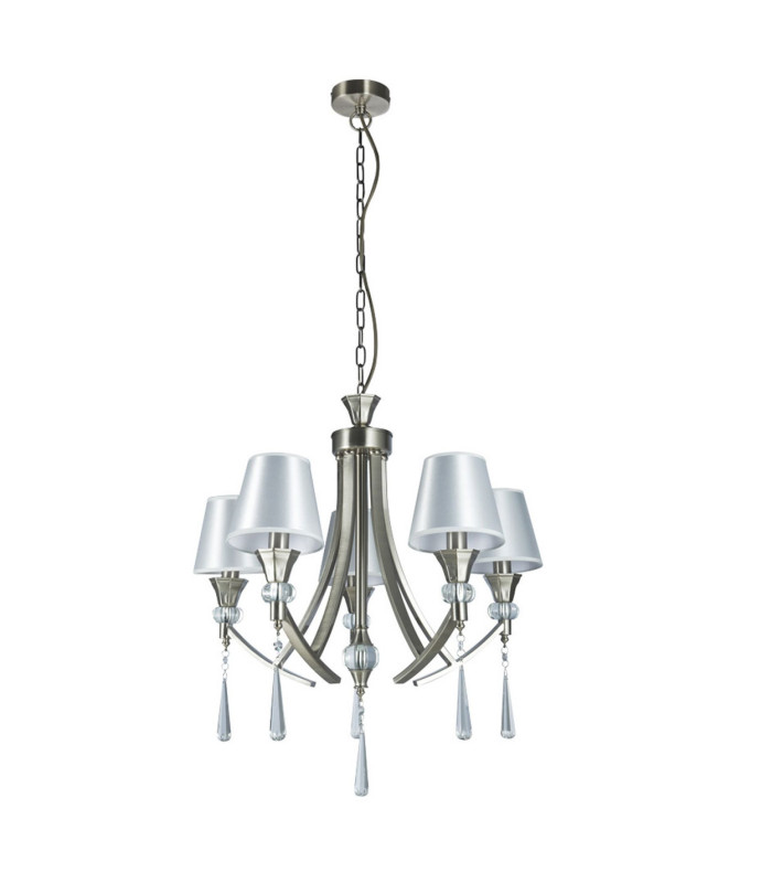 Sophia 5 Light Crystal Pendant Ceiling Light Satin Chrome-1