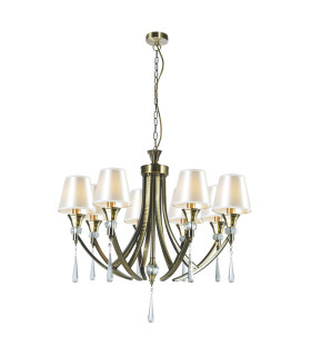 Sophia 8 Light Crystal Pendant Ceiling Light Antique Brass-1