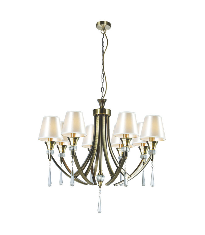 Sophia 8 Light Crystal Pendant Ceiling Light Antique Brass-1
