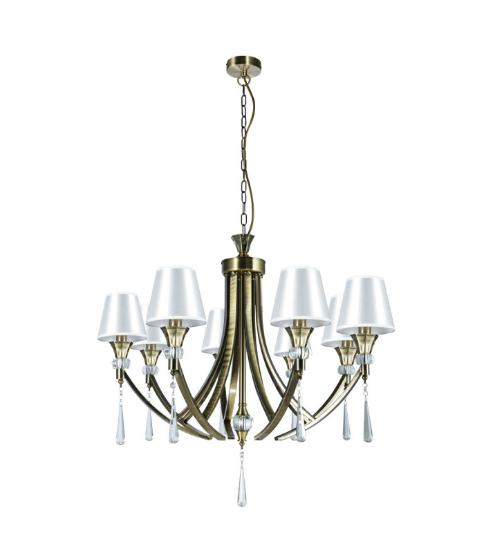 Sophia 8 Light Crystal Pendant Ceiling Light Antique Brass-2