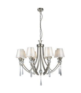 Sophia 8 Light Crystal Pendant Ceiling Light Satin Chrome-1