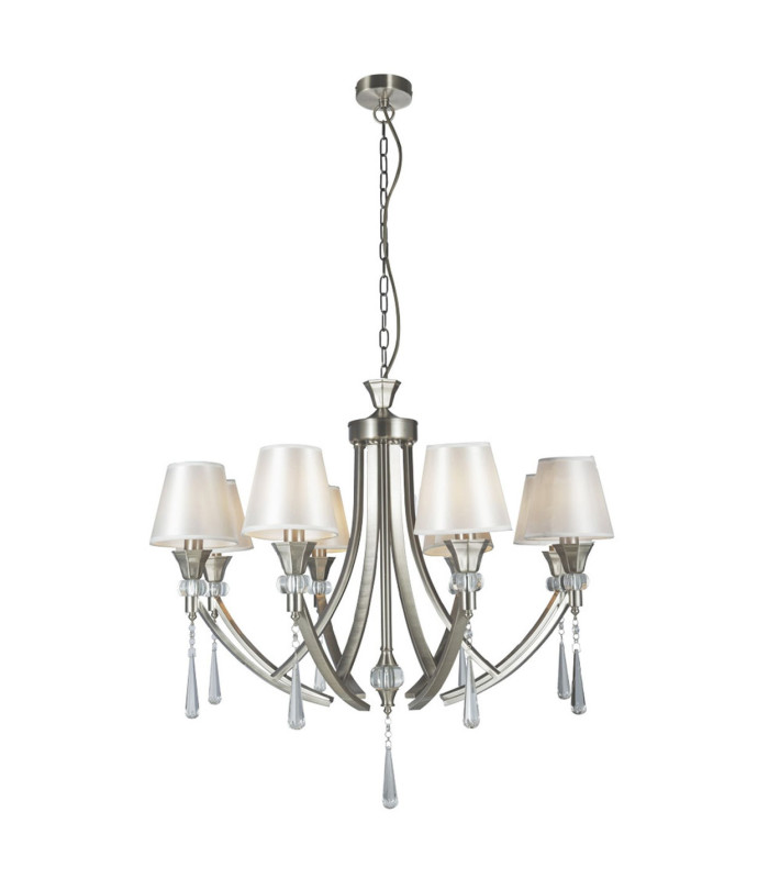 Sophia 8 Light Crystal Pendant Ceiling Light Satin Chrome-1