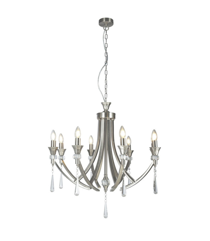 Sophia 8 Light Crystal Pendant Ceiling Light Satin Chrome-3