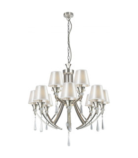 Sophia 12 Light Crystal Pendant Ceiling Light Satin Chrome-1